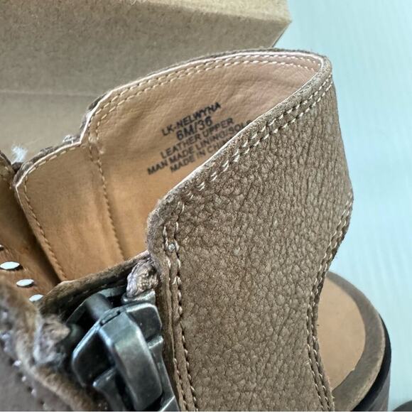 🆕 Lucky Brand Nelwyna brown peep toe perforated design booties size 6 - Picture 5 of 14